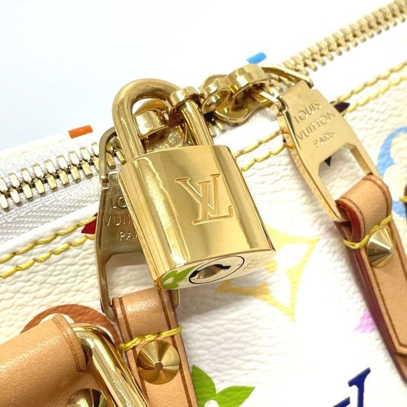 Louis Vuitton Monogram Alma GM Handbag Multicolor Canvas White - Picture 4 of 11